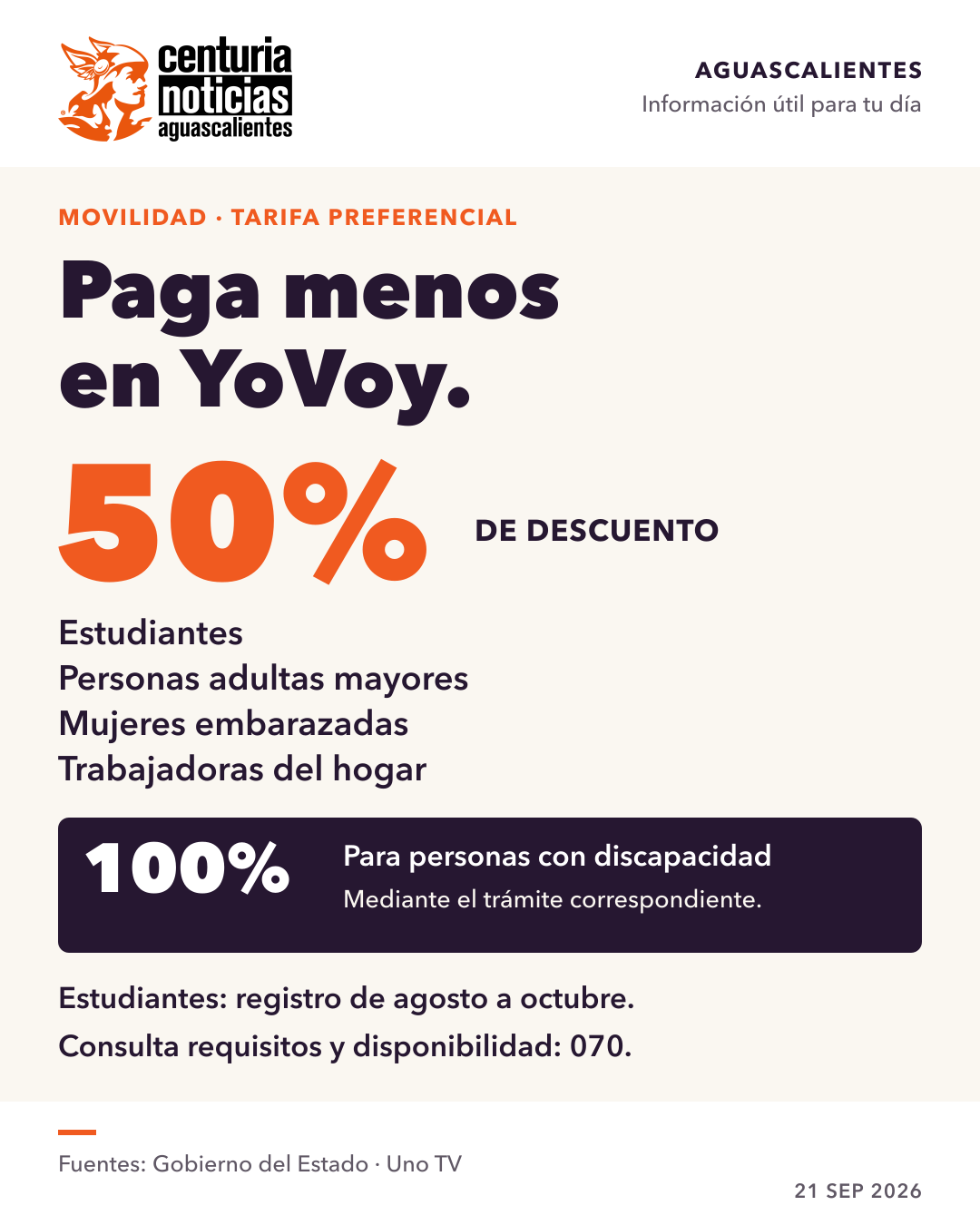 Tarjeta de Centuria: ¿Puedes pagar la mitad en el camión? Estos son los descuentos de YoVoy 🚌