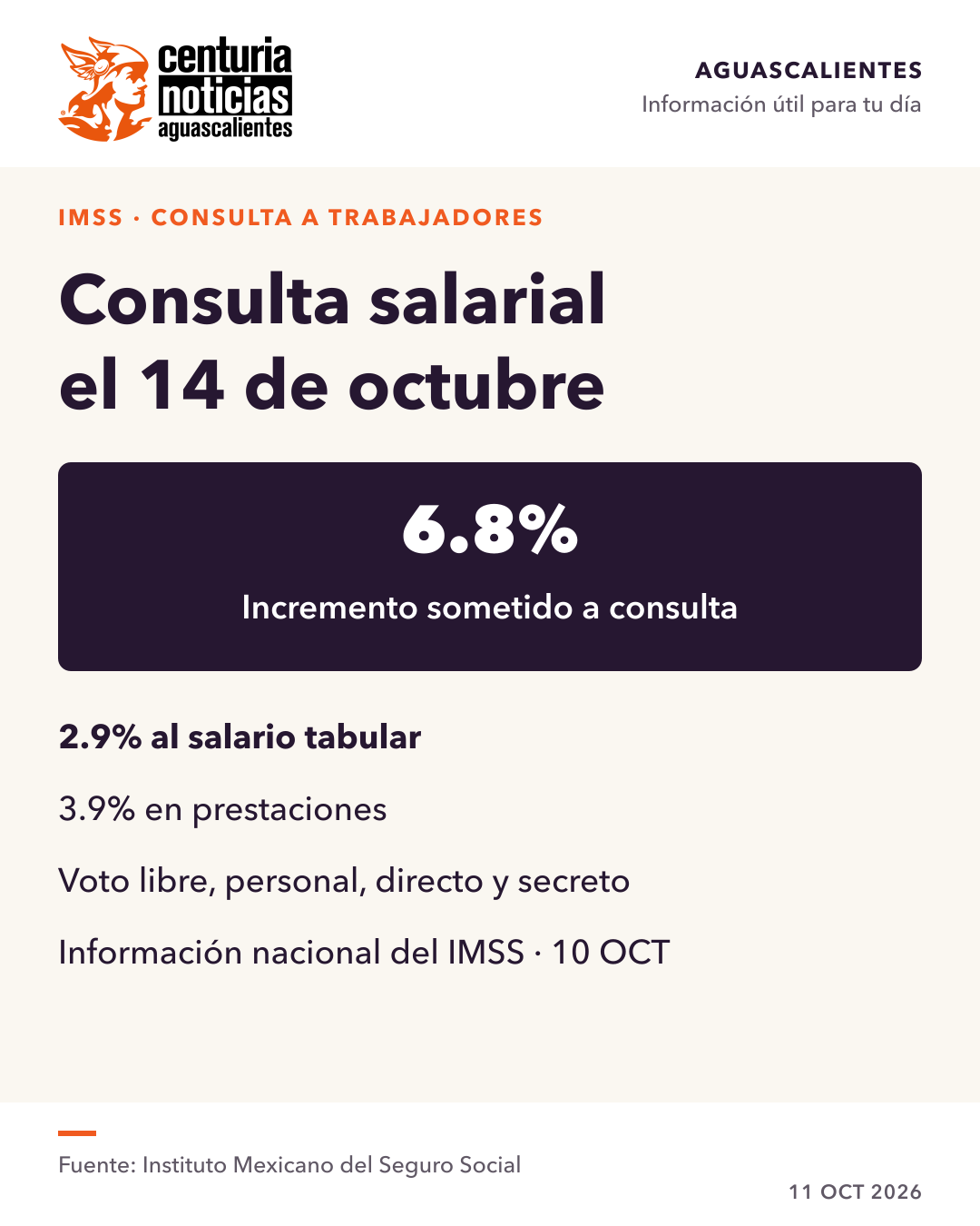 Imagen de la nota: IMSS anuncia consulta salarial para el 14 de octubre 🏥
