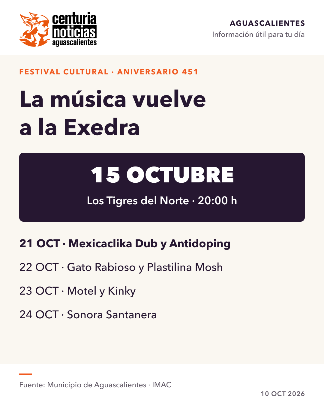 Imagen de la nota: Los Tigres del Norte, Kinky y Plastilina Mosh: ya está el programa del aniversario 🎶