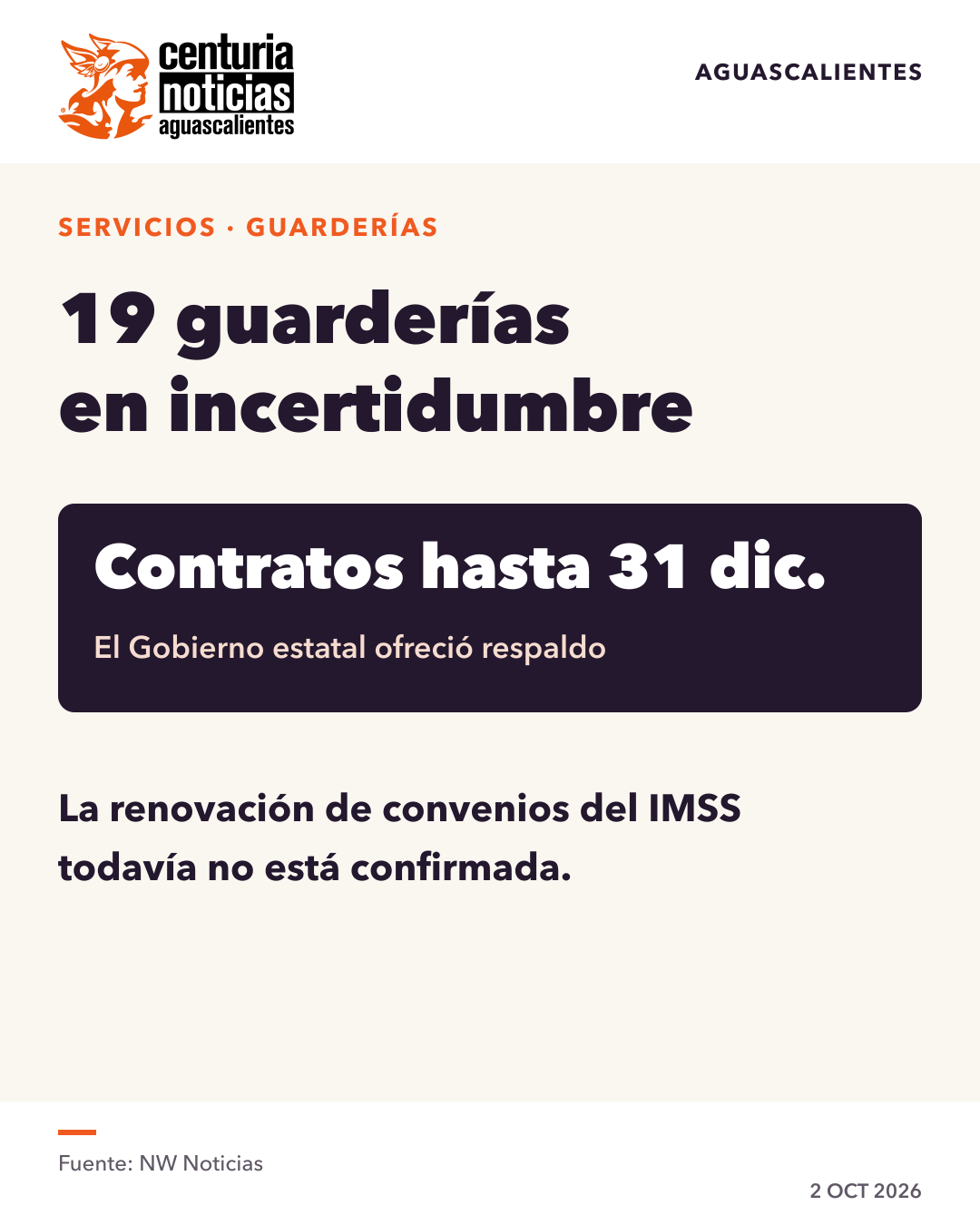 Imagen de la nota: Gobierno estatal ofrece respaldo a guarderías del IMSS ante incertidumbre por contratos 🧒