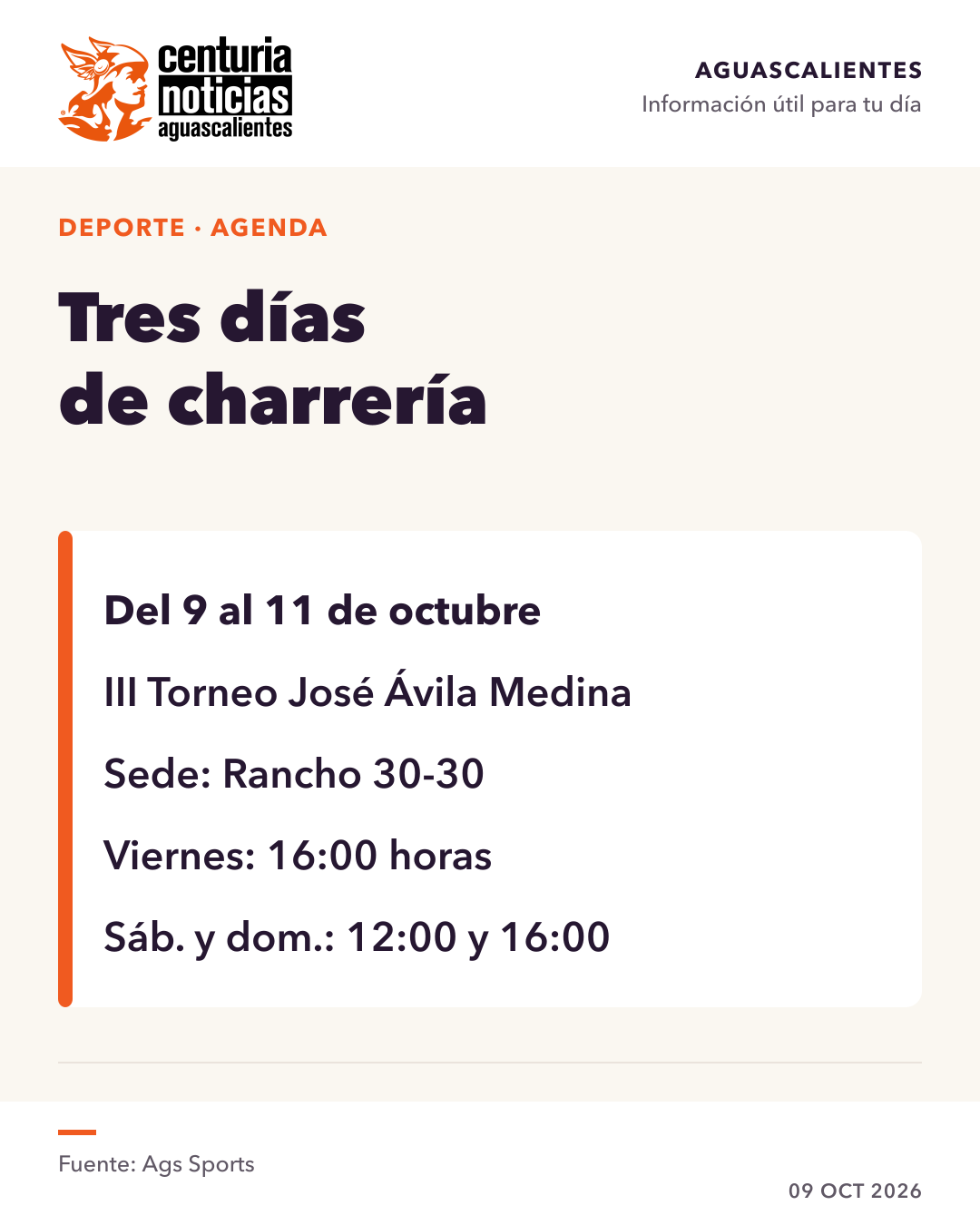 Imagen de la nota: Rancho 30-30 abre hoy tres días de charrería en Aguascalientes 🐎