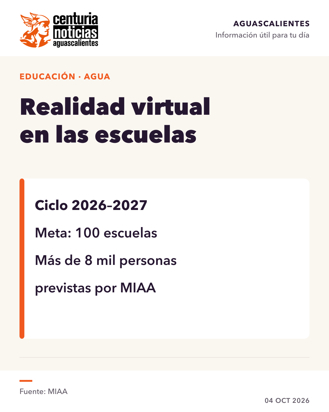 Imagen de la nota: MIAA llevará realidad virtual a escuelas para explicar el recorrido del agua 💧