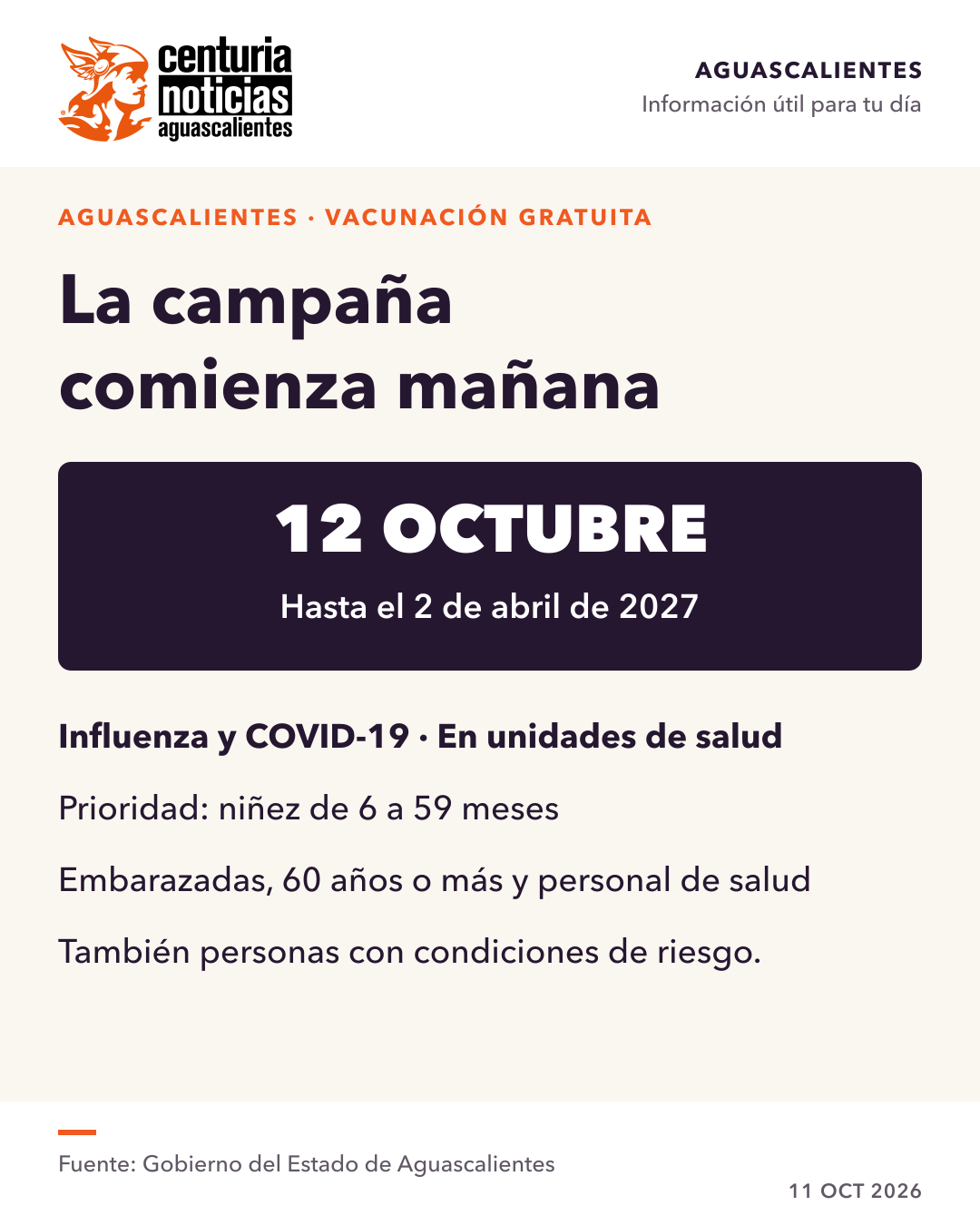 Imagen de la nota: Vacunación gratuita contra influenza y COVID-19 comienza mañana 💉