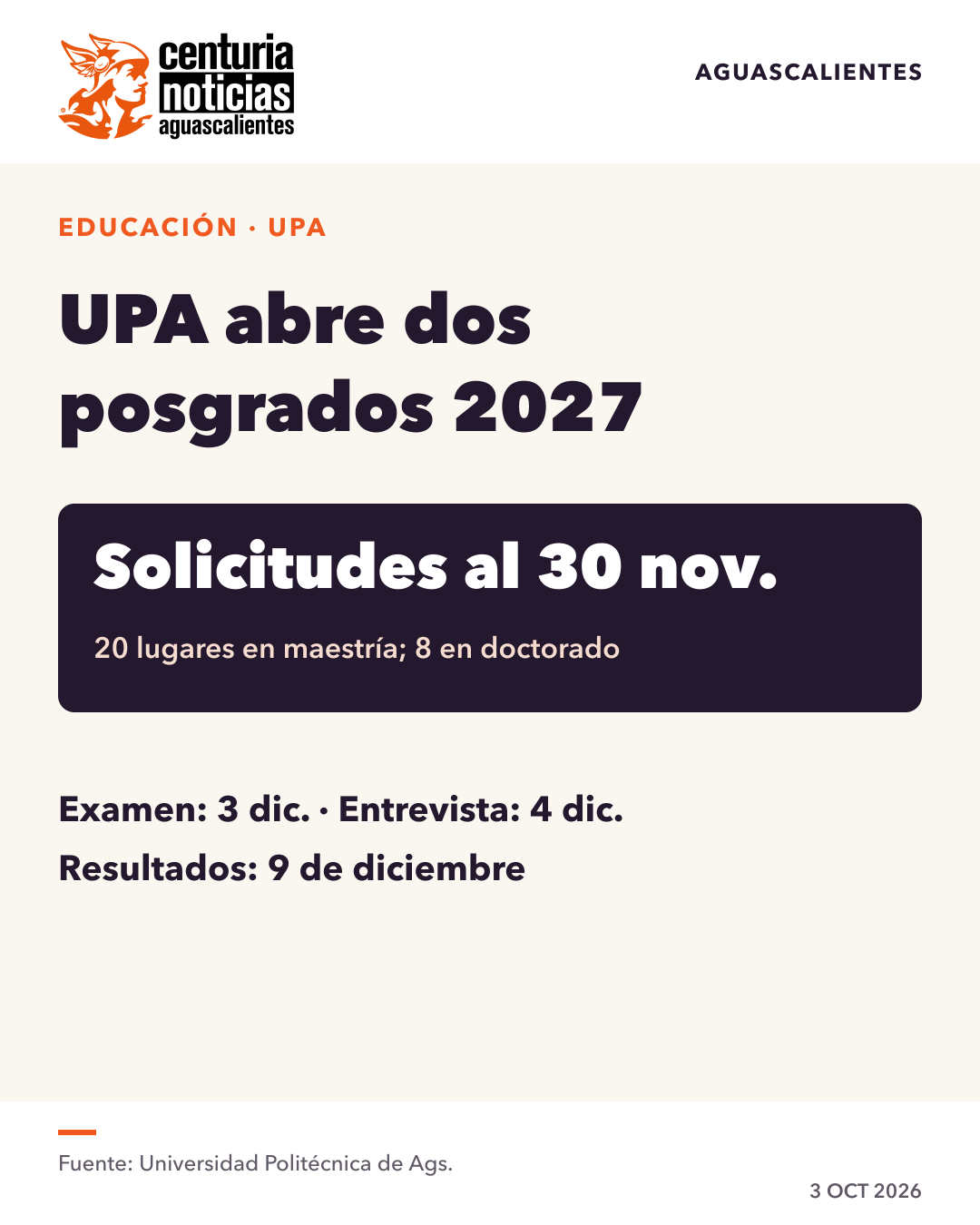 Imagen de la nota: La UPA abre dos posgrados para 2027: solicitudes hasta el 30 de noviembre 🎓