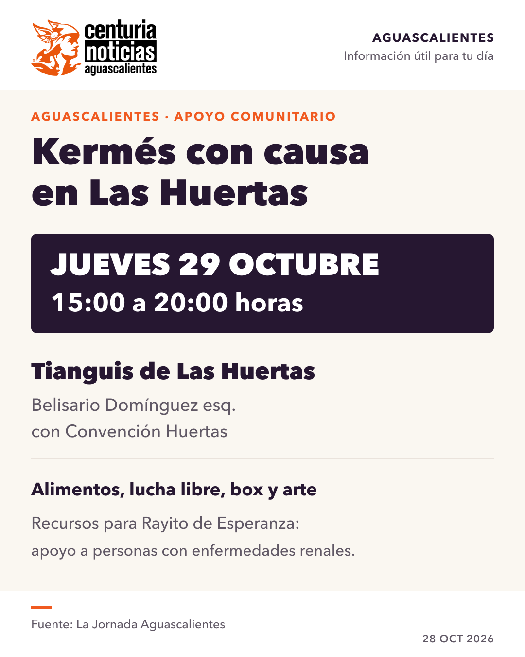 Imagen de la nota: Kermés en Las Huertas apoyará a pacientes renales el jueves 29