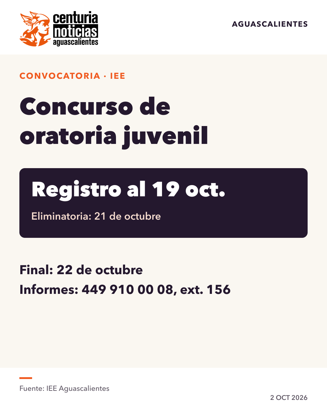 Imagen de la nota: Abren concurso de oratoria para estudiantes de bachillerato en Aguascalientes 🎤