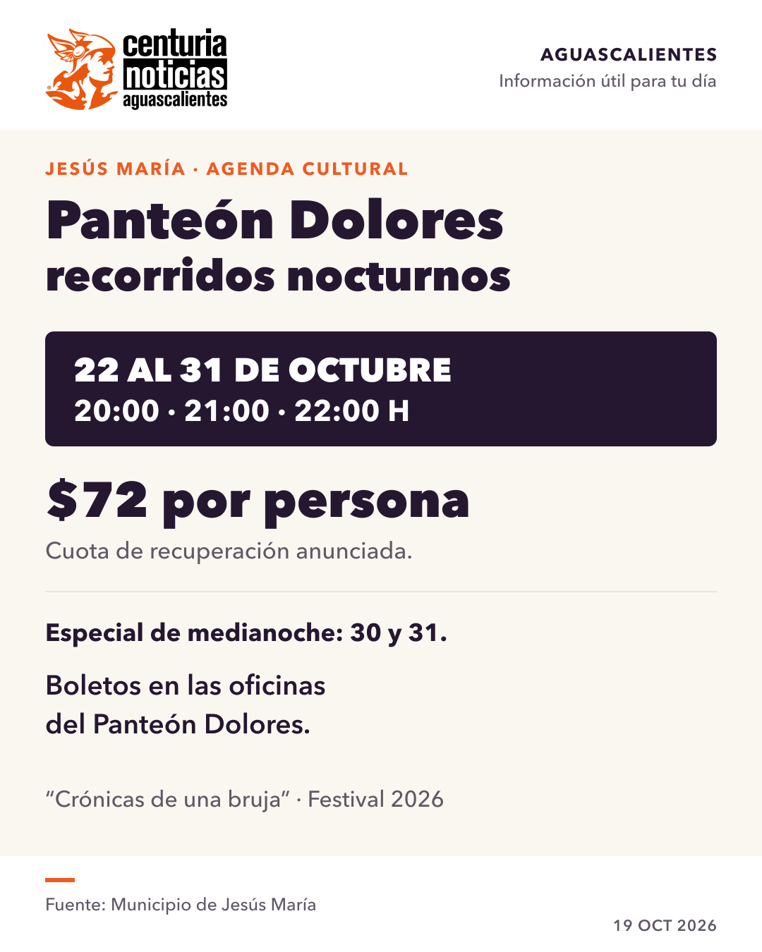 Imagen de la nota: Panteón Dolores anuncia recorridos nocturnos del 22 al 31 de octubre 🕯️